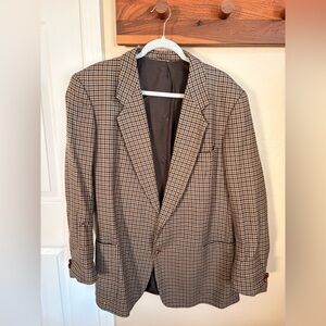 Burberry Tan and Black Houndstooth Blazer